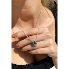 Spossy Silver Jewelry Damla Taşlı Yılan Kolye