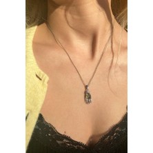Spossy Silver Jewelry Taşlı El Kolye