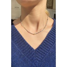 Spossy Silver Jewelry Hematit Taşlı, Minimal Yuvarlak Tasarımlı Kolye