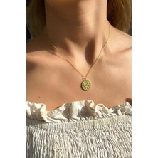 Spossy Silver Jewelry Yıldızlı Ok ve Yay Plaka Kolye