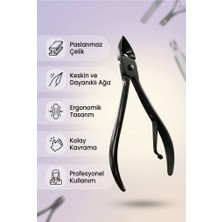 MUJGAN Paslanmaz Çelik Tırnak Et Pensi Siyah Renk