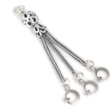 Nusret Takı 925 Ayar Gümüş Delikli Top Ay Yıldız Püskül