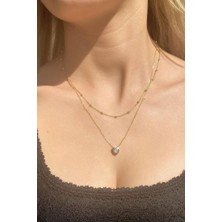 Spossy Silver Jewelry 2 Zincirli Kalpli Kolye