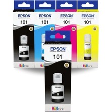 Epson Mürekkep Orj. T101 4 Lü Set + 1 Siyah Renk Hediyeli