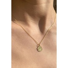 Spossy Silver Jewelry Kalpli Gülen Yüz Kolye