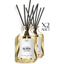 WARU Aura Reed Diffuser Çubuklu Oda Kokusu 2'li Set - 100 ml | Enerji Dengeleyici Aromatik Koku