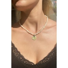 Spossy Silver Jewelry Nazar Gözlü Gerçek Inci Choker Kolye