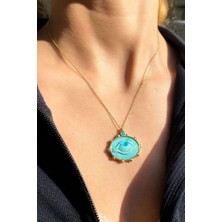 Spossy Silver Jewelry Mineli Göz Kolye