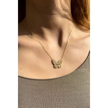 Spossy Silver Jewelry Kelebek Kolye