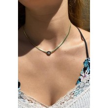 Spossy Silver Jewelry Italyan Zincir Baget Taşlı Kolye