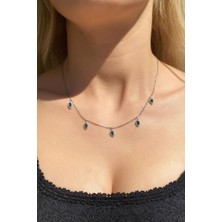 Spossy Silver Jewelry 5li Damla Kolye