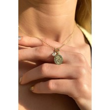 Spossy Silver Jewelry Damla Taşlı Gül Kolye