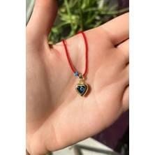 Spossy Silver Jewelry Kalp Nazar Cam Göz Ipli Kolye