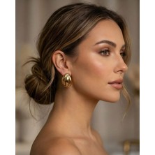 Uretti - Nerman 4053 6566 Gold Burma C Yarım Halka Küpe