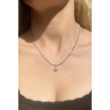 Spossy Silver Jewelry Çiçek Kolye