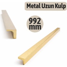 Badem10 Lada Düz Metal Altın Çekmece Dolap Kulp 992 mm Modern Şık Uzun Tasarım Dayanıklı Mobilya Kulpu