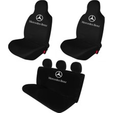 Antwax Mercedes E Serisi Penye Oto Koltuk Kılıfı - Marka Logo Baskılı - Siyah