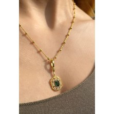 Spossy Silver Jewelry Top Zincirliş Baget Taşlı Kolye