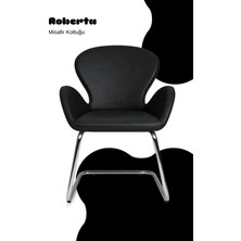 Bürocci Roberta Misafir Koltuğu - Siyah Deri - 2069J0101