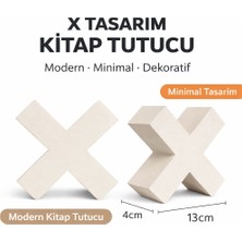 Dtm Home Modern x Kitap Tutucu – Dekoratif Kitap Desteği, Kitaplık Organizer 13 cm