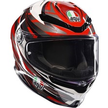 Agv K6S Mplk Reeval Kapalı Kask (Beyaz-Kırmızı-Gri)