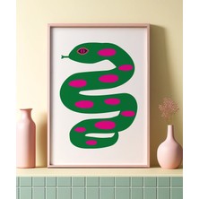 Des Vu Print Yılan Posteri, Eclectic Maximalist Temalı Çerçevesiz Poster