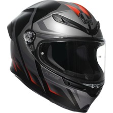 Agv K6S Mplk Karve Kapalı Kask (Mat Siyah-Gri-Kırmızı)