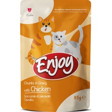 Enjoy Tavuk Etli Kedi Pouch Yaş Mama 85GR x 22 Adet