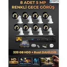 Vartek Bilişim 8 Kameralı Set 320 GB HDD Full Hd Gece Görüşlü Güvenlik Kamerası Sistemi-Sabit Ip Gerektirmez-
