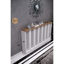 Bagax Zeugma Model, Beyaz Üstü Çam Renk,iç Ölçü 136 cm Dış Ölçü 140 cm Petek Kaplama, Dresuar