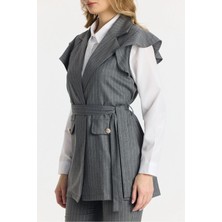 Madame Melek Alt Üst Üçlü Takım Ispanyol Pantolon Yelek Gömlek Takım