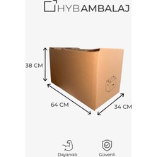 Hyb Ambalaj 64X34X38 3 Adet Kilitli Koli Midi - Bant Gerektirmeyen Taşınma-Saklama-Çeyiz ve E-Ticaret Kutusu