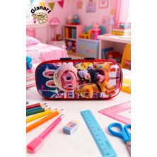 Glanart Labubu Kabartmalı Içi Fileli Kalem Kutusu Kalemlik 1 Adet Atlı Desen