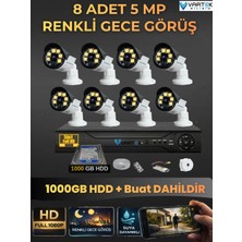 Vartek Bilişim 8 Kameralı Set 1000 GB HDD Full Hd Gece Görüşlü Güvenlik Kamerası Sistemi-Sabit Ip Gerektirmez-