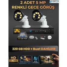 Vartek Bilişim 2 Kameralı Set 320 GB HDD Full Hd Gece Görüşlü Güvenlik Kamerası Sistemi-Sabit Ip Gerektirmez
