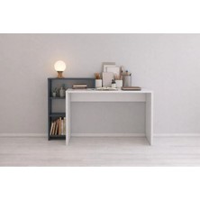 Bicabin Casablanca Raflı Modüler Çalışma Masası -Antrasit/Beyaz