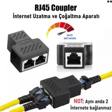 Vwin RJ45 Internet Çoklayıcı Uzatıcı Dağıtıcı 2’li Splitter Gigabit 1 Giriş 2 Çıkış (2 Çıkıs Aynı Anda Çalışmaz)