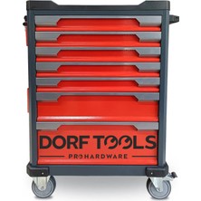 Dorf Takım Arabası 7 Çekmeceli Yanlıklı Boş Takım Arabası Kırmızı