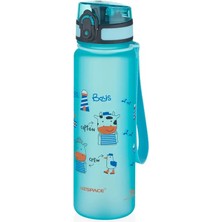 Uzspace Okul Su Matarası - Desenli - 500ML - Tritan Suluk Soft Touch