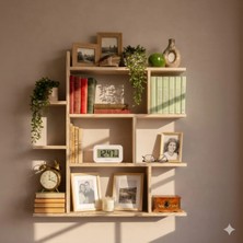 Çamsan Rafixa Atlas Çam Mdf Asimetrik Kanatlı Duvar Rafı - Modern Kitaplık ve Dekoratif Obje Standı