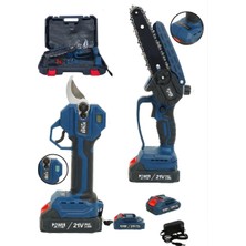 Power Black Profesyonel 2'li Set 28 mm Dijital Göstergeli Bağ Makası+Otomatik Yağlamalı Dijital