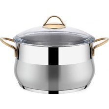 Öncü Mutfak Eşyaları Paslanmaz Çelik 28 cm Gold Derin Tencere