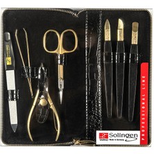 Solingen Manikür Seti 191 G Profesyonel Kullanım İçin Deri Çantada Tırnak Bakım Araçları