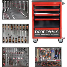 Dorf 183 Parça 5 Çekmeceli Dolu Takım Arabası Profesyonel