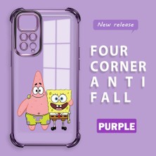 Ucuc Redmi Note 11 Uyumlu Şeffaf Dört Köşe Kaplama Parlak Kenar Silikon Kılıf