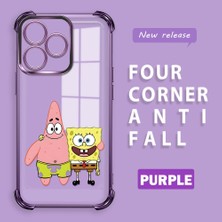 Ucuc Realme C51 Uyumlu Şeffaf Dört Köşe Kaplama Parlak Kenar Silikon Kılıf