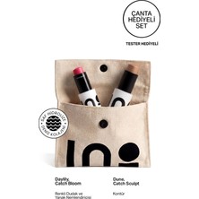 INO Beauty Catch Sculpt Contour Stick Dune + Catch Bloom Peony Stick Ruj & Allık (4,5 Gr) + Ino Makyaj Çantası