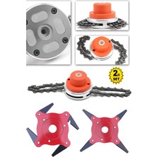 Moonshop Alman Canavar Başlık Zincir Uçlu Bıçkı. Benzinli Motorlu Tırpan Aparatı ve 4 Başlıklı Tırpan Aparatı