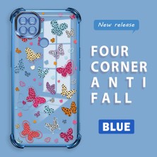 Ucuc Redmi 10A Uyumlu Şeffaf Dört Köşe Kaplama Parlak Kenar Silikon Kılıf