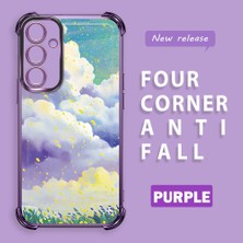 Ucuc Samsung Galaxy A55 Uyumlu Şeffaf Dört Köşe Kaplama Parlak Kenar Silikon Kılıf